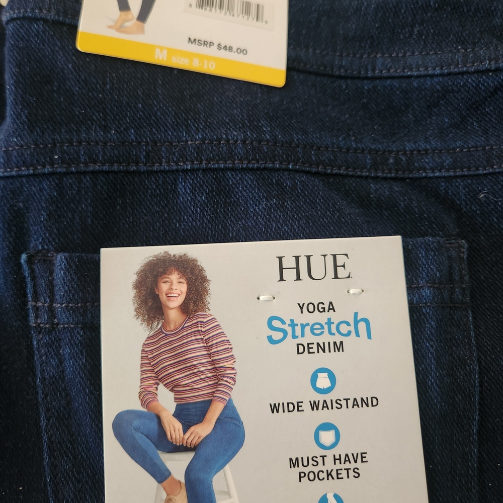 HUE Women's Dark Blue Yoga Stretch Jeggings